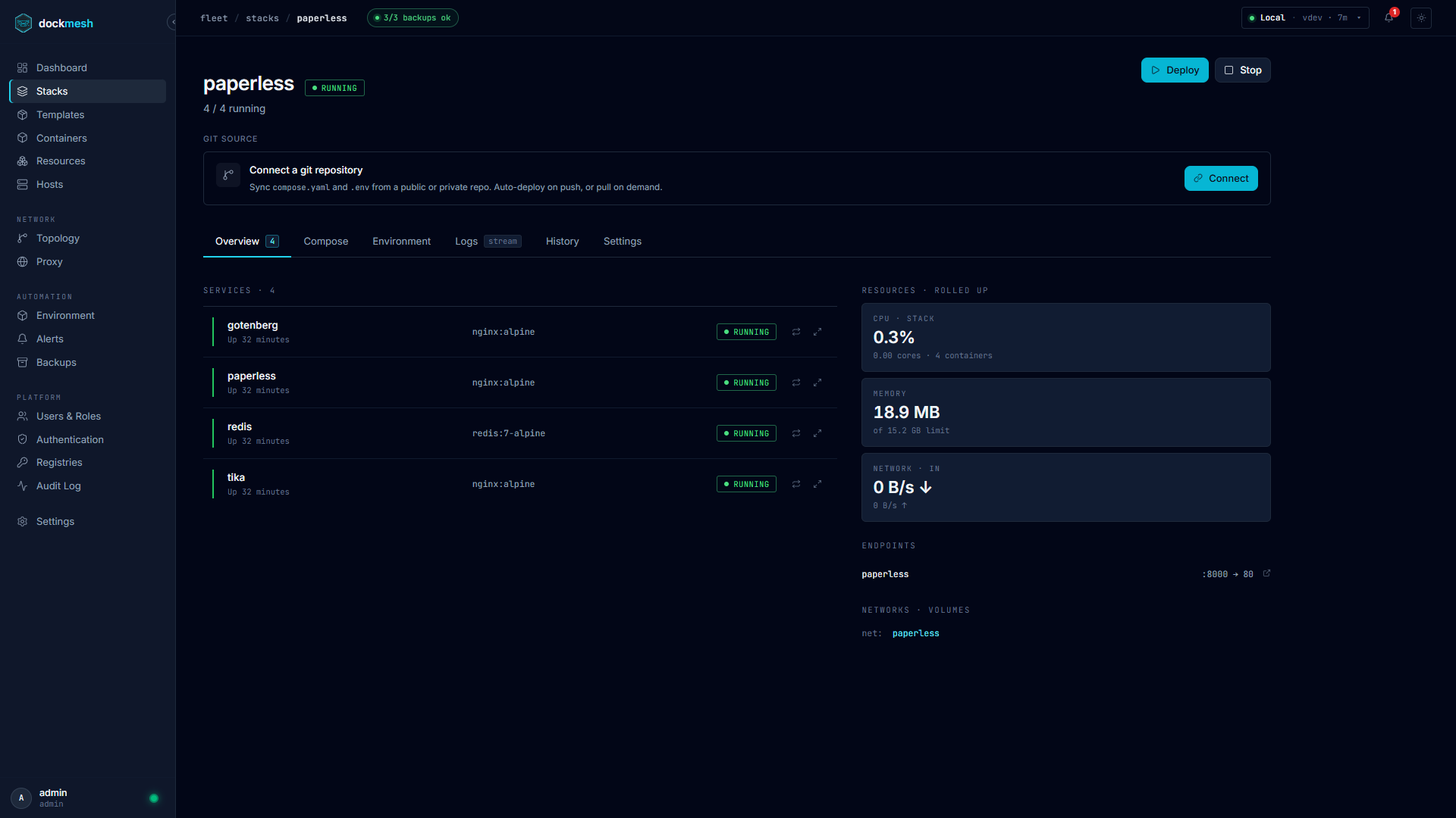 dockmesh — Stack Detail