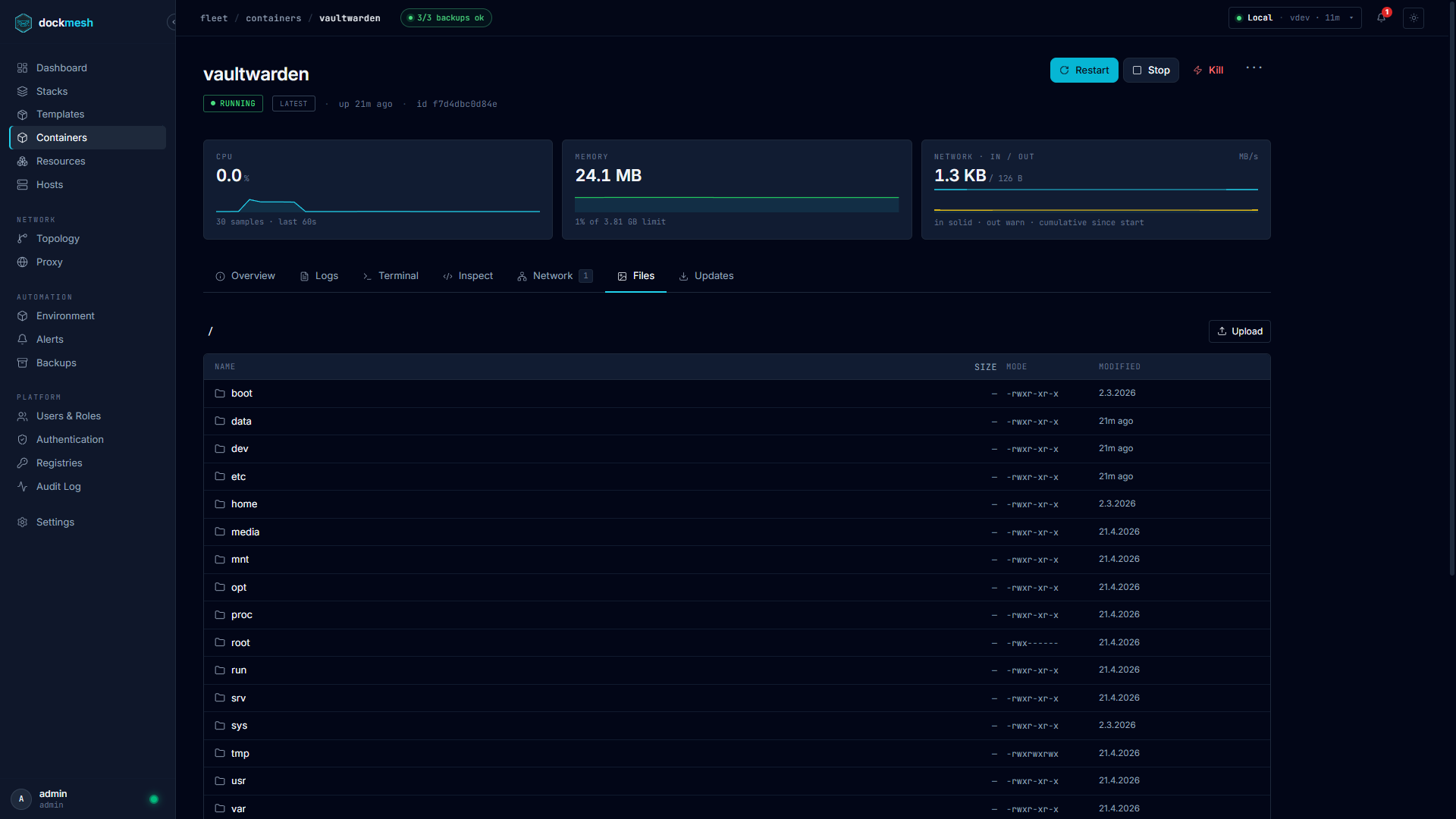 dockmesh — Container Files