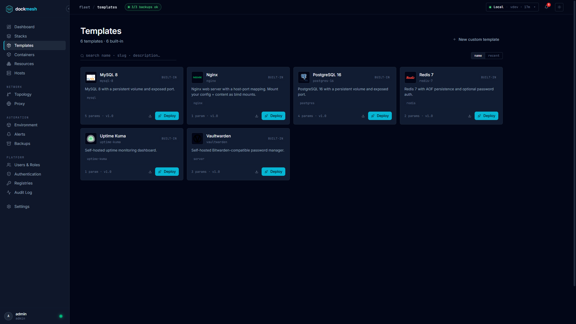 dockmesh — Templates Gallery